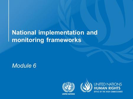 Module 6 National implementation and monitoring frameworks.