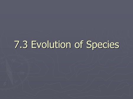 7.3 Evolution of Species.