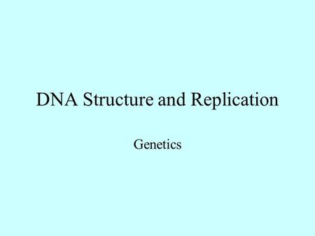 DNA Structure and Replication Genetics DNA Can replicate Is the hereditary material Controls cellular activities by coding for and controlling protein.