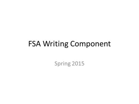 FSA Writing Component Spring 2015.