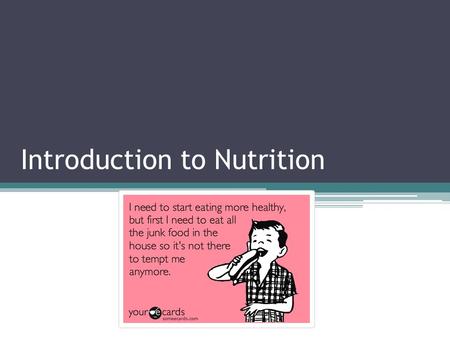 Introduction to Nutrition. Track Your Diet Assignment Using the SuperTracker website you will track what you eat for a minimum of 3 days https://www.supertracker.usda.gov/default.aspx.