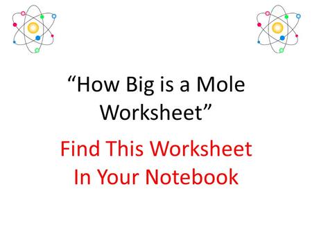 “How Big is a Mole Worksheet”