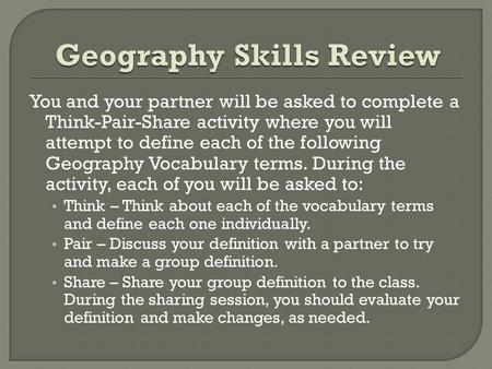 Geography Skills Review