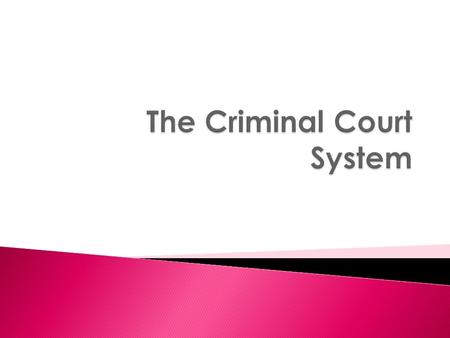  Responsibility for Canada’s criminal courts is divided between the Federal and Provincial governments.  The Federal parliament: ◦ Responsible for formulating.