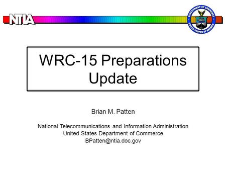 WRC-15 Preparations Update
