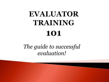 The guide to successful evaluation!
