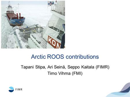 Arctic ROOS contributions