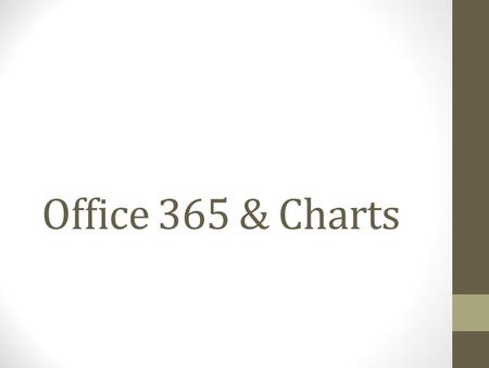 Office 365 & Charts. Office 365 Features Latest versions of Office suites No tension of loosing your work Access from anywhere and on any device Share.