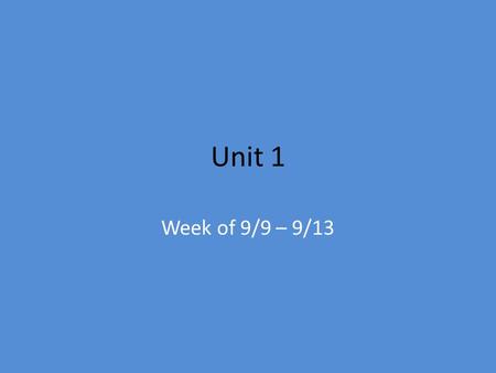 Unit 1 Week of 9/9 – 9/13. Quickwrite What is the American Dream? What is an argument?