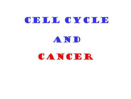 CELL CYCLE AND CANCER. - Cell Division Mitosis During mitosis, the cell’s nucleus divides into two new nuclei. One copy of the DNA is distributed into.