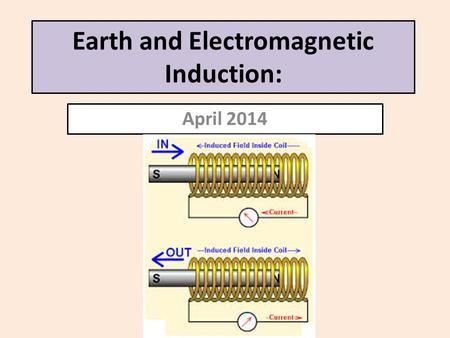 Earth and Electromagnetic Induction: April 2014. Earth as a Magnet: All matter is made of atoms. Electrons are negatively charged particles of atoms.