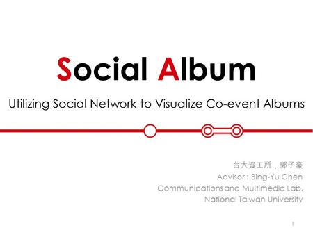 Social Album 台大資工所，郭子豪 Advisor : Bing-Yu Chen Communications and Multimedia Lab. National Taiwan University 1 Utilizing Social Network to Visualize Co-event.