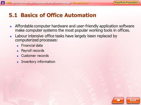 5.1 Basics of Office Automation