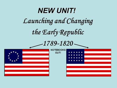 NEW UNIT! Launching and Changing the Early Republic 1789-1820 NOTEBOOKS OUT!