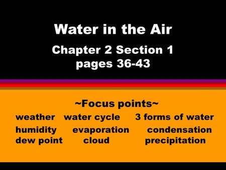 Chapter 2 Section 1 pages 36-43