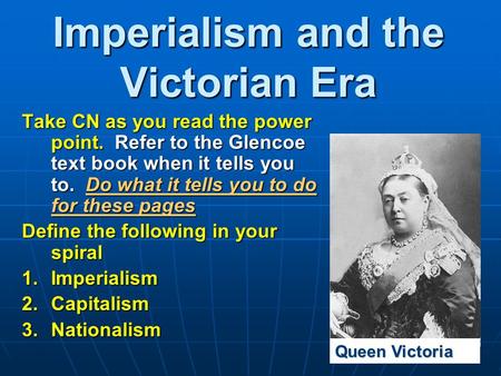 Imperialism and the Victorian Era