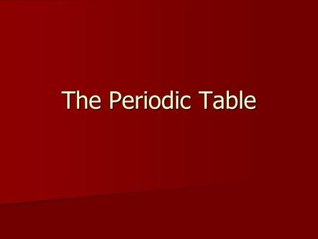 The Periodic Table. Early Organization As early as the early Greeks, scientists wanted to organize. As early as the early Greeks, scientists wanted to.