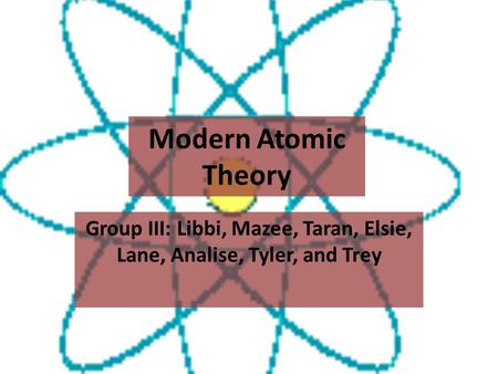Modern Atomic Theory Group III: Libbi, Mazee, Taran, Elsie, Lane, Analise, Tyler, and Trey.
