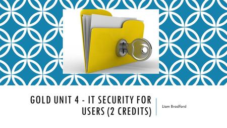 GOLD UNIT 4 - IT SECURITY FOR USERS (2 CREDITS) Liam Bradford.