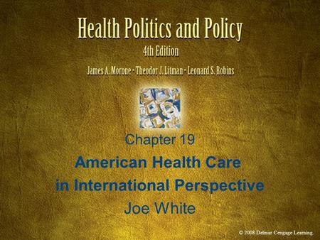 © 2008 Delmar Cengage Learning. Chapter 19 American Health Care in International Perspective Joe White.