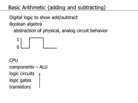 Basic Arithmetic (adding and subtracting)