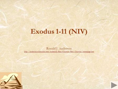 Exodus 1-11 (NIV) Ronald J. Anderson