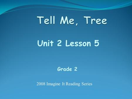 Unit 2 Lesson 5 Grade 2 2008 Imagine It Reading Series.