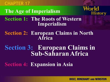 Section 3: European Claims in Sub-Saharan Africa