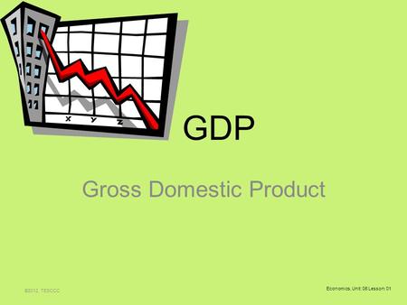 GDP Gross Domestic Product ©2012, TESCCC Economics, Unit: 06 Lesson: 01.