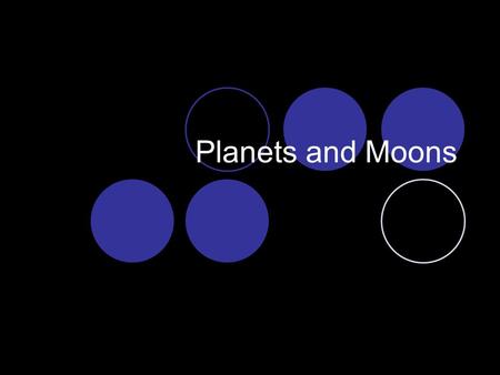 Planets and Moons. Overview This online lessons consists of the chapters The Solar System The Planets Moons Planets of other stars More information: Links.