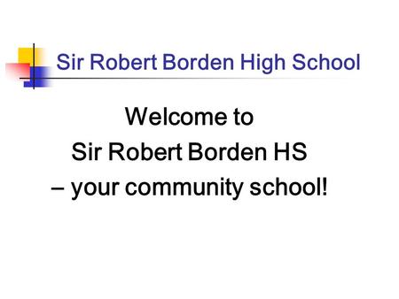 Sir Robert Borden High School