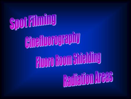 Spot Filming Cinefluorography Fluoro Room Shielding Radiation Areas.