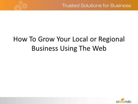 How To Grow Your Local or Regional Business Using The Web.