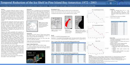 Temporal Reduction of the Ice Shelf in Pine Island Bay Antarctica: 1972 - 2003 Abstract In an effort to determine whether the Antarctic ice sheet is growing.