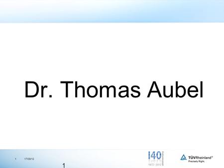 Dr. Thomas Aubel.