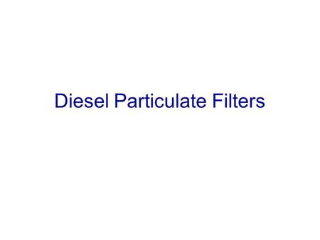 Diesel Particulate Filters. Overview The case for air quality management Explanation of diesel filtration technology Benefits of diesel particulate filters.