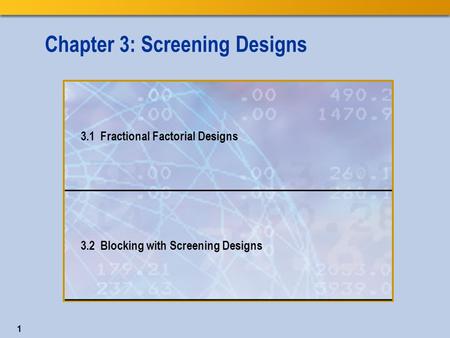 Chapter 3: Screening Designs