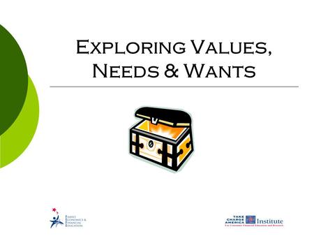 Exploring Values, Needs & Wants. © Family Economics & Financial Education – Revised April 2007 – Get Ready to Take Charge of Your Finances – Exploring.