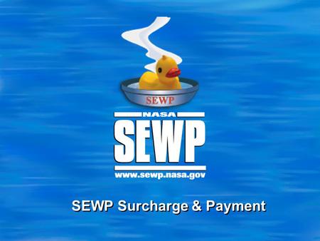 SEWP Surcharge & Payment. 2