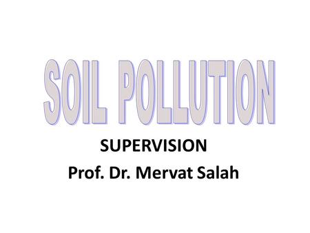SUPERVISION Prof. Dr. Mervat Salah