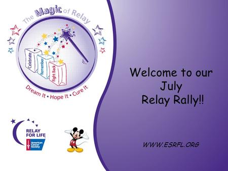 Welcome to our July Relay Rally!! WWW.ESRFL.ORG. CPS 3 Linda Schmitt CPS3 means…Cancer Prevention Study # 3 What is required? –Your information, a small.