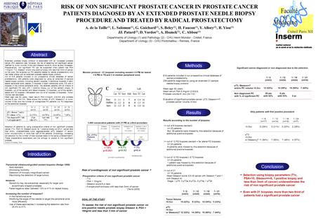 RISK OF NON SIGNIFICANT PROSTATE CANCER IN PROSTATE CANCER PATIENTS DIAGNOSED BY AN EXTENDED PROSTATE NEEDLE BIOPSY PROCEDURE AND TREATED BY RADICAL PROSTATECTOMY.