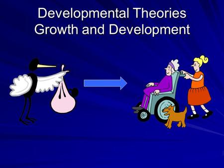 Developmental Theories Growth and Development. Why study theory? Provides a framework Offers logic for observations and explanations How and why people.