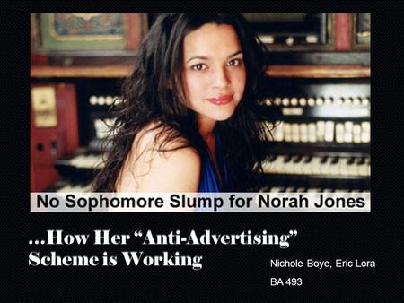 …How Her “Anti-Advertising” Scheme is Working Nichole Boye, Eric Lora BA 493.