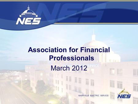 NASHVILLE ELECTRIC SERVICE | Association for Financial Professionals March 2012.