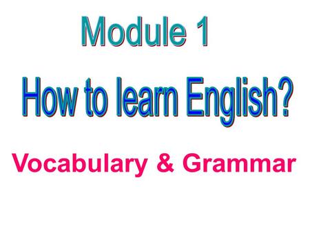 Vocabulary & Grammar 1. vocabulary 2. grammar 3. pronunciation 4. punctuation 5. spelling 6. translation 7. meaning 8. listening 9. speaking 10. reading.
