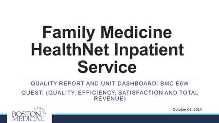 Family Medicine HealthNet Inpatient Service
