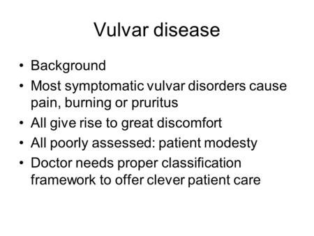 Vulvar disease Background