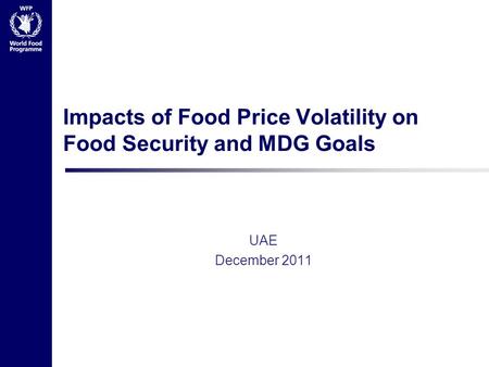 Impacts of Food Price Volatility on Food Security and MDG Goals UAE December 2011.