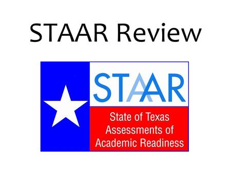 STAAR Review. Usually topic, main idea and details are pertaining to non-fiction Topic – Broad subject of a text Main Idea – What the passage is mainly.